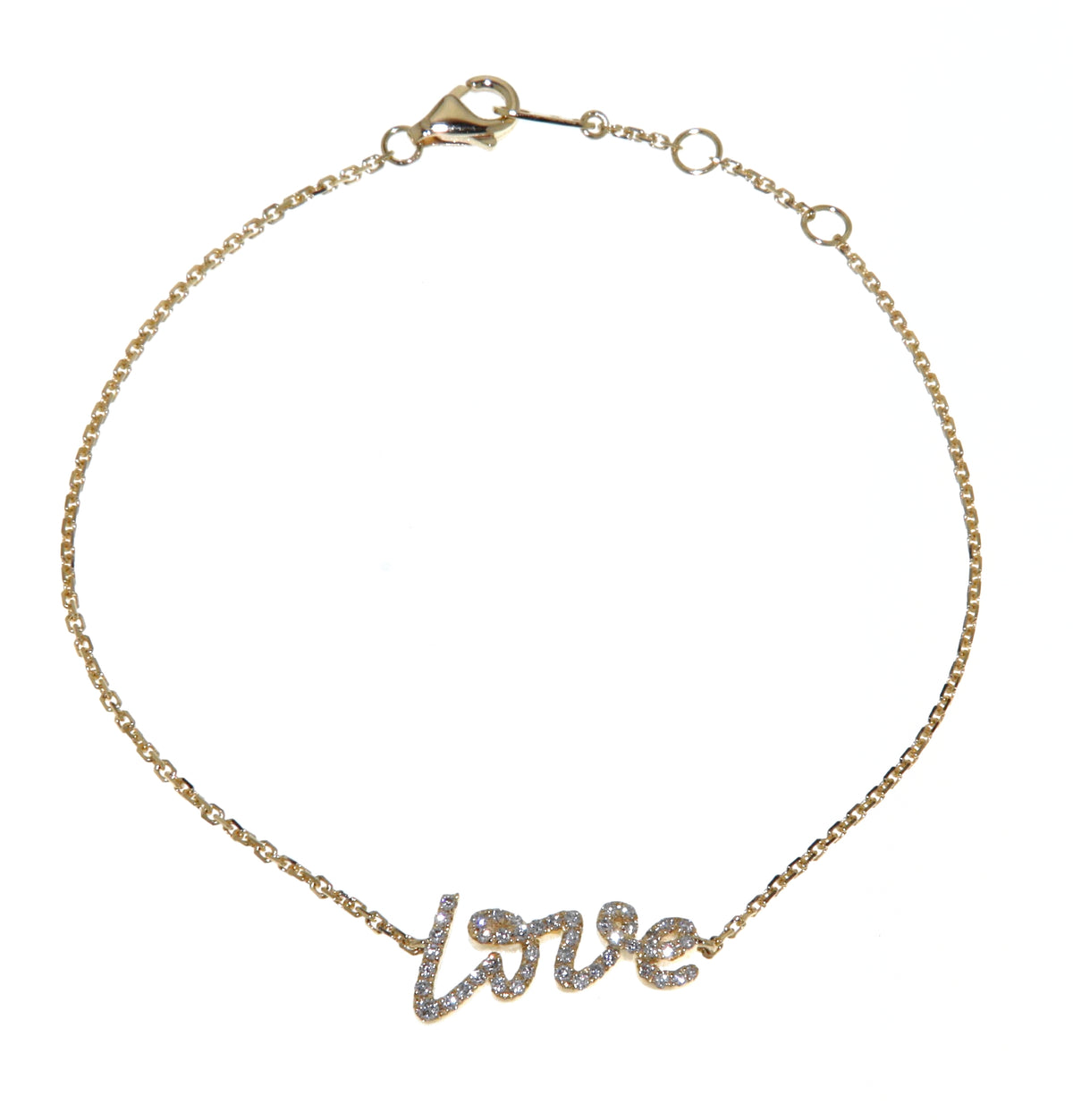 'Love' Yellow Gold Diamond Bracelet