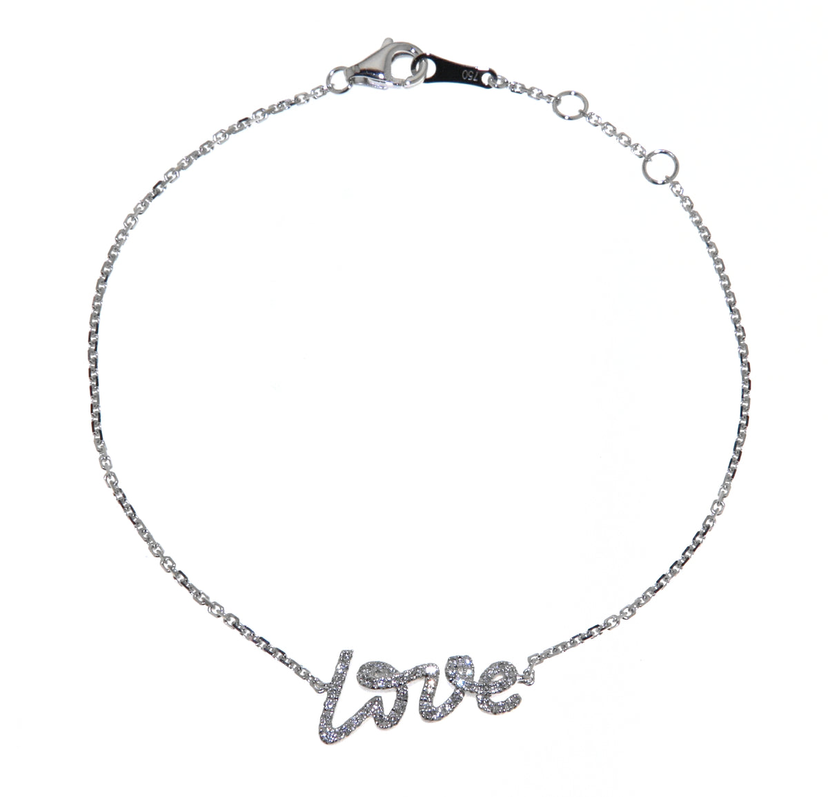 'Love' White Gold Diamond Bracelet