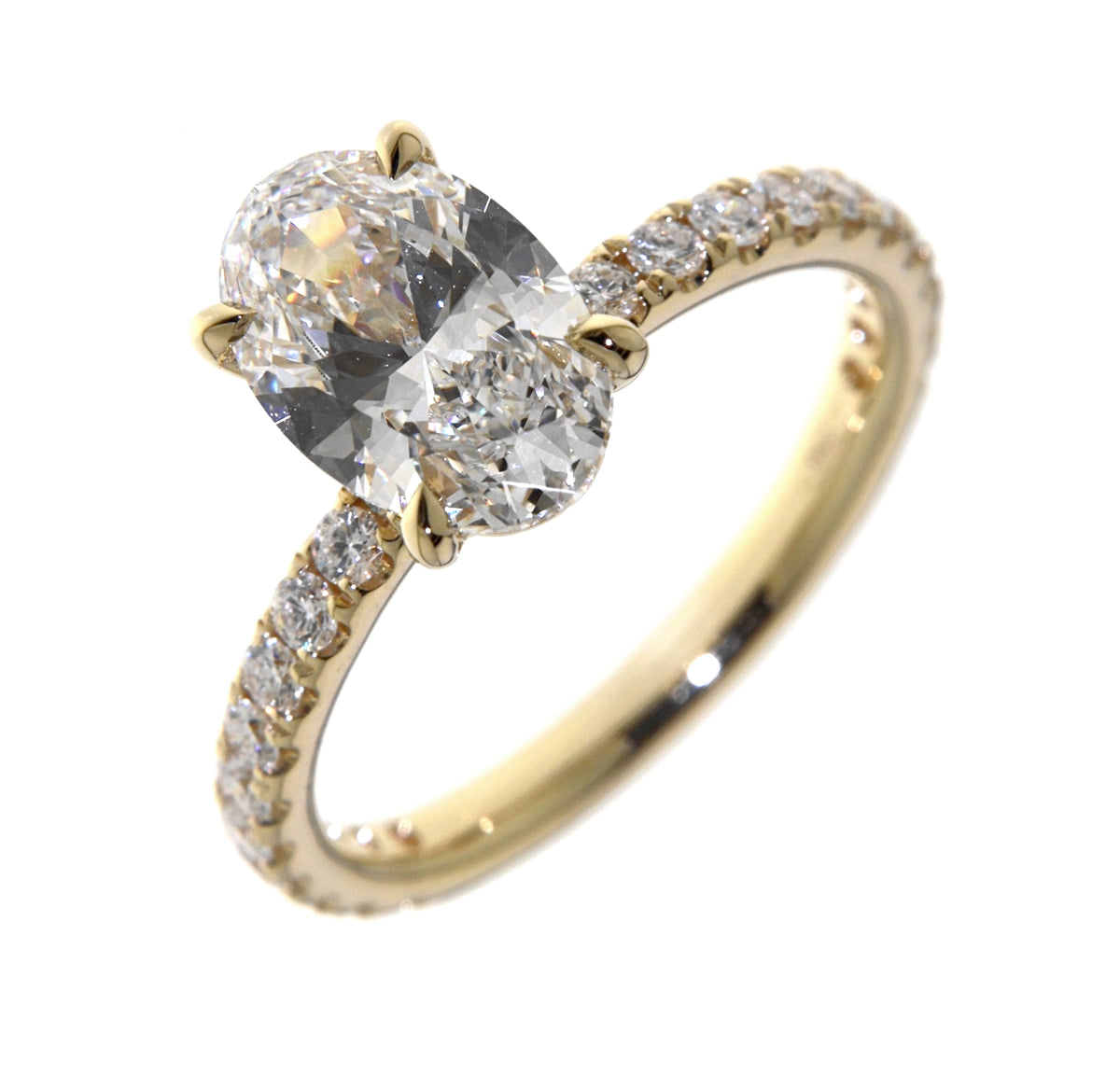 Yellow Gold Oval Diamond Engagement Ring