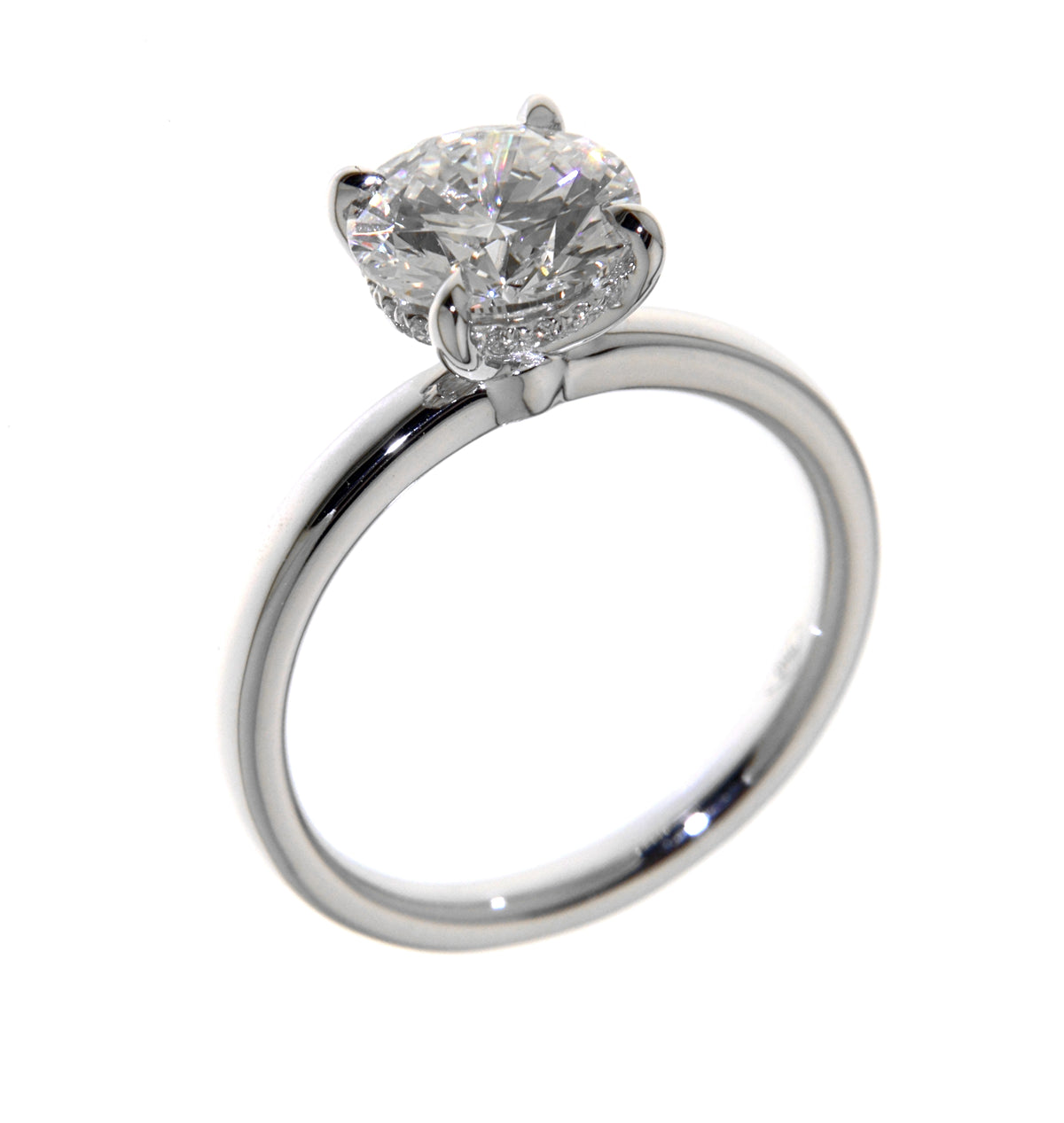 White Gold Round Diamond Engagement Ring