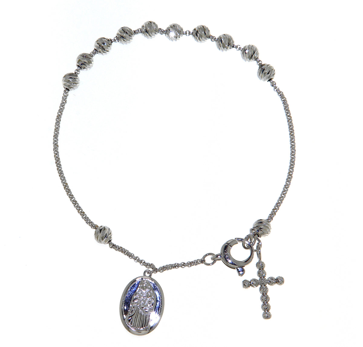 White Gold Rosary Bracelet