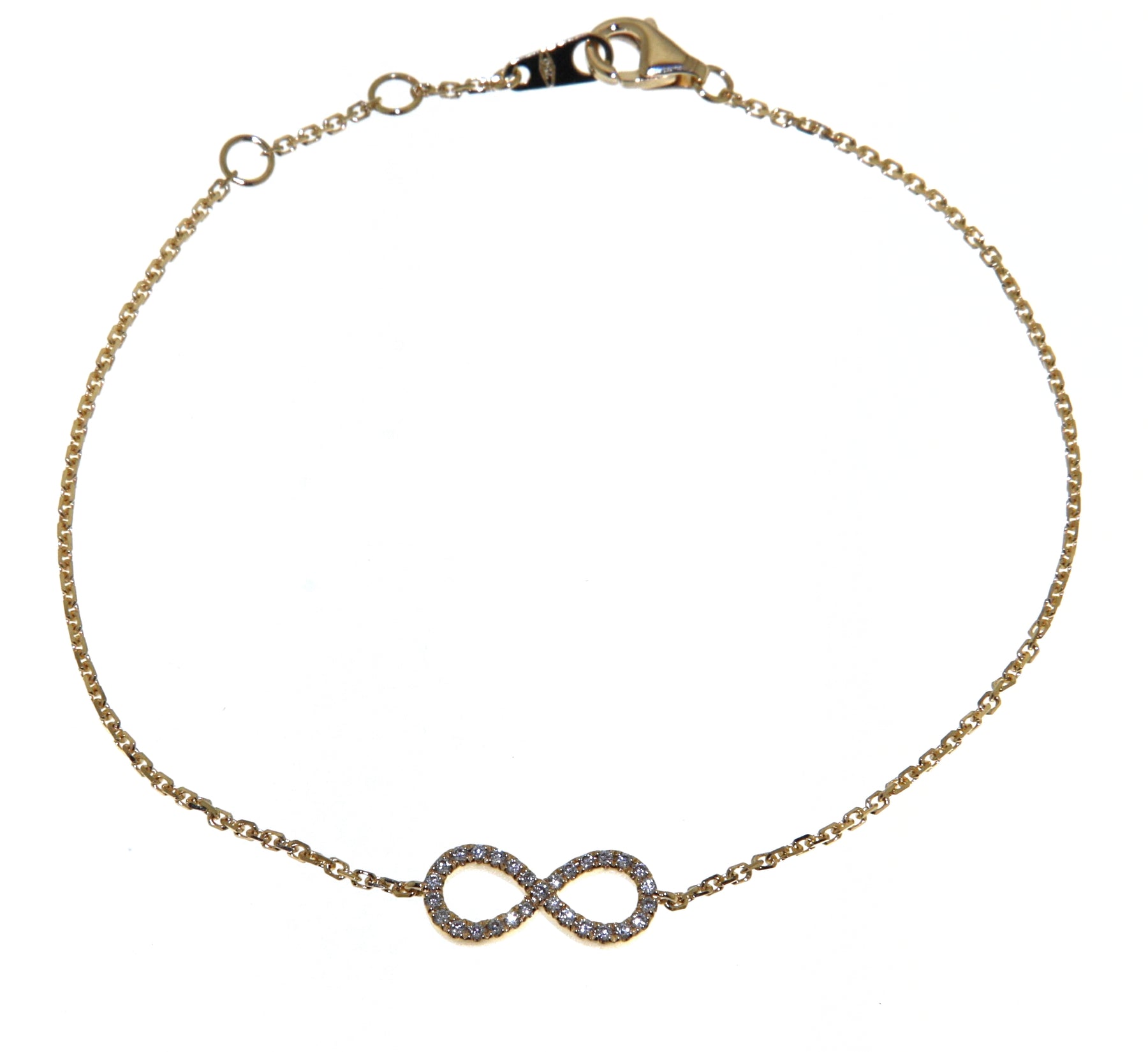 'Infinity' Yellow Gold Diamond Bracelet