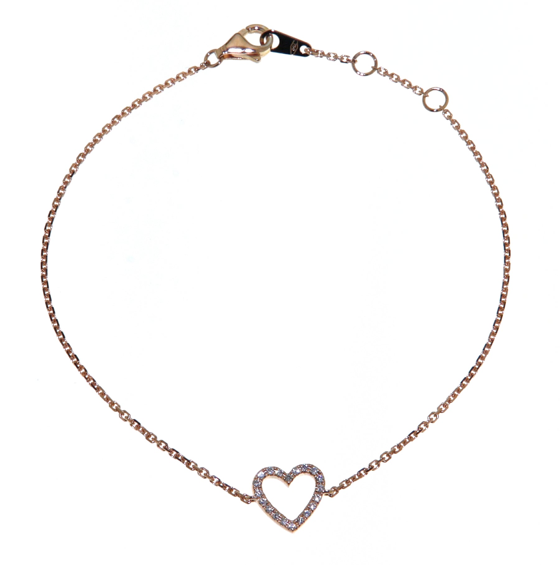 'Heart' Rose Gold Diamond Bracelet