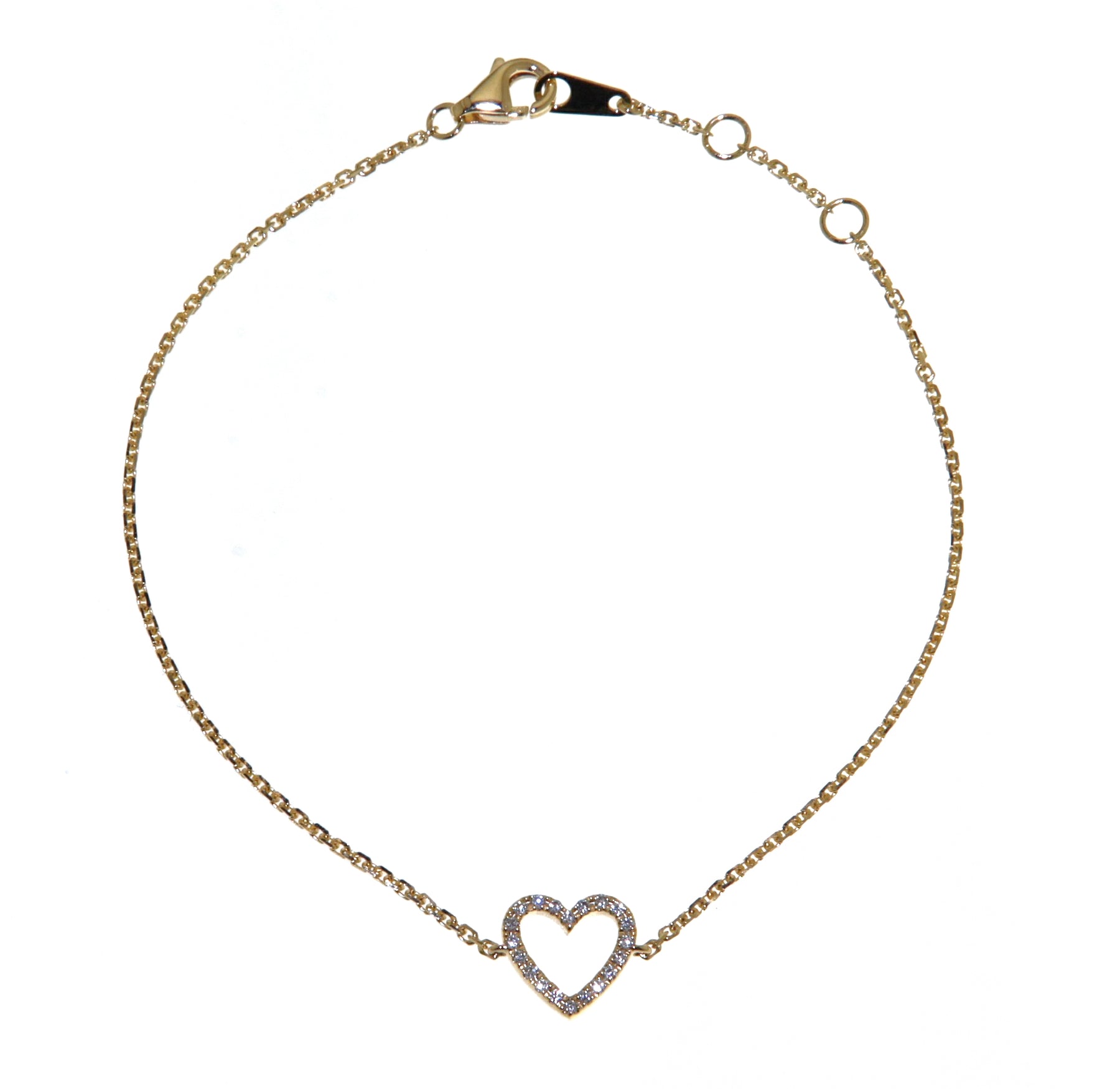 'Heart' Yellow Gold Diamond Bracelet