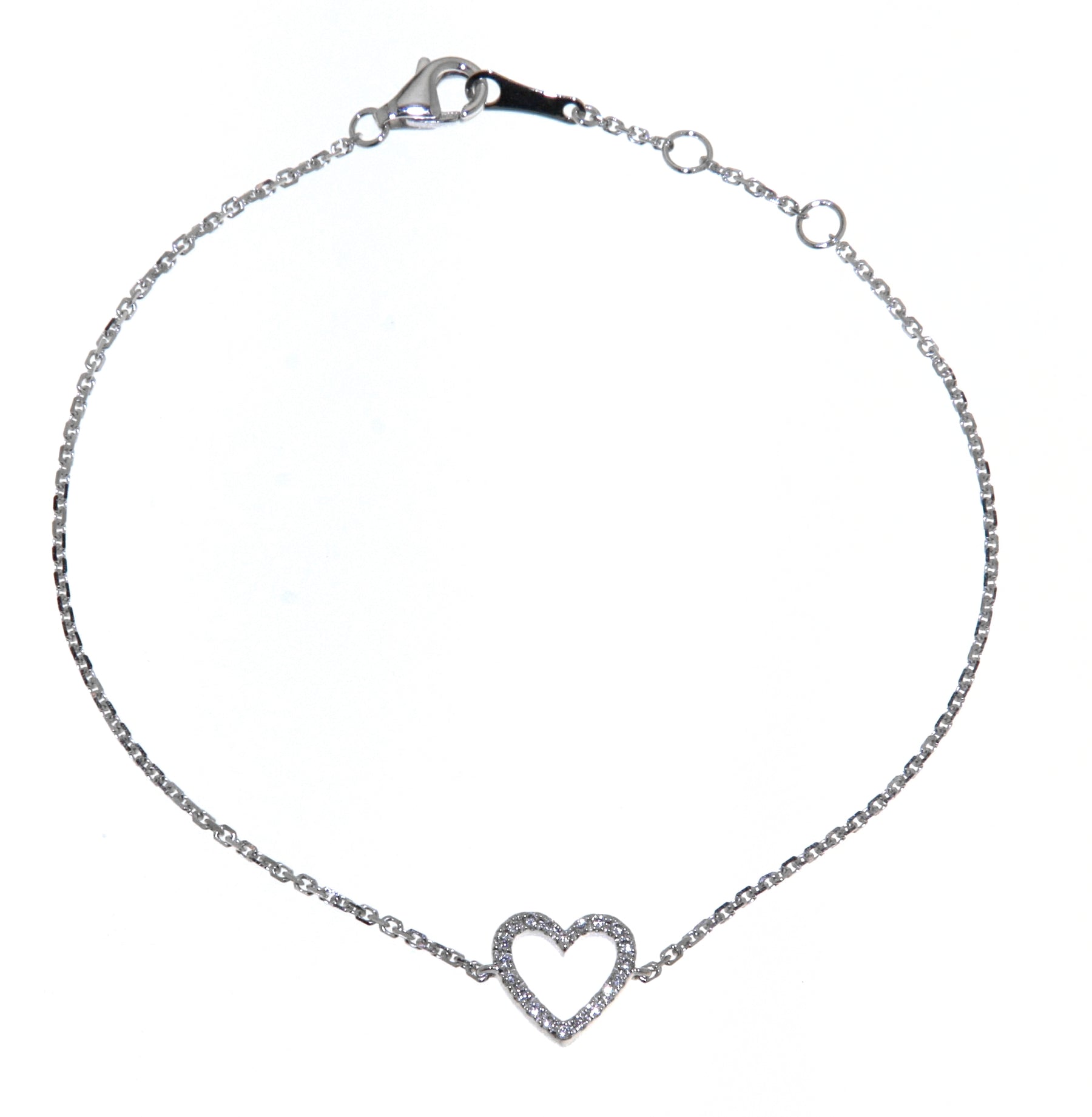 'Heart' White Gold Diamond Bracelet