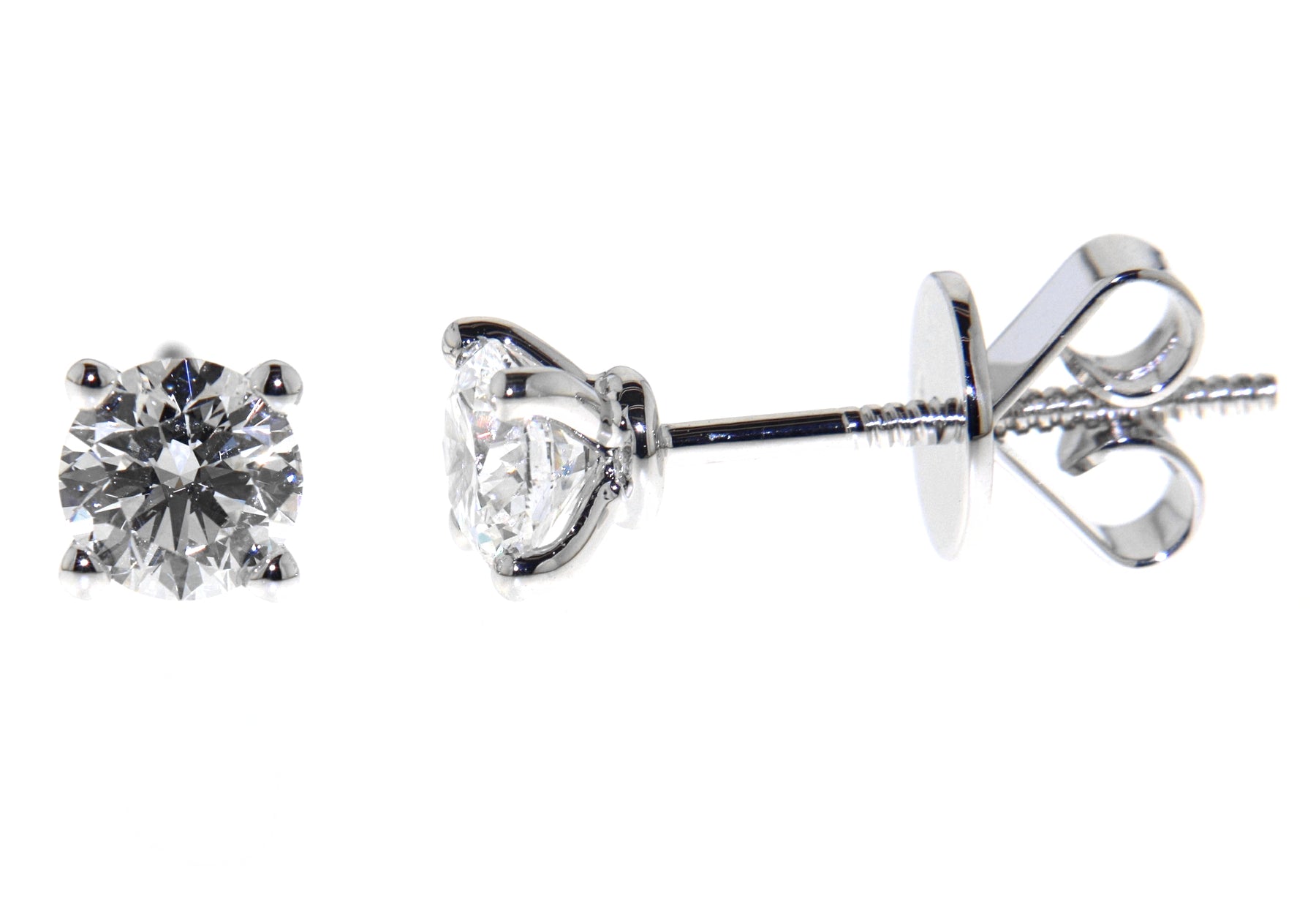 White Gold Diamond Studs | 1 CT