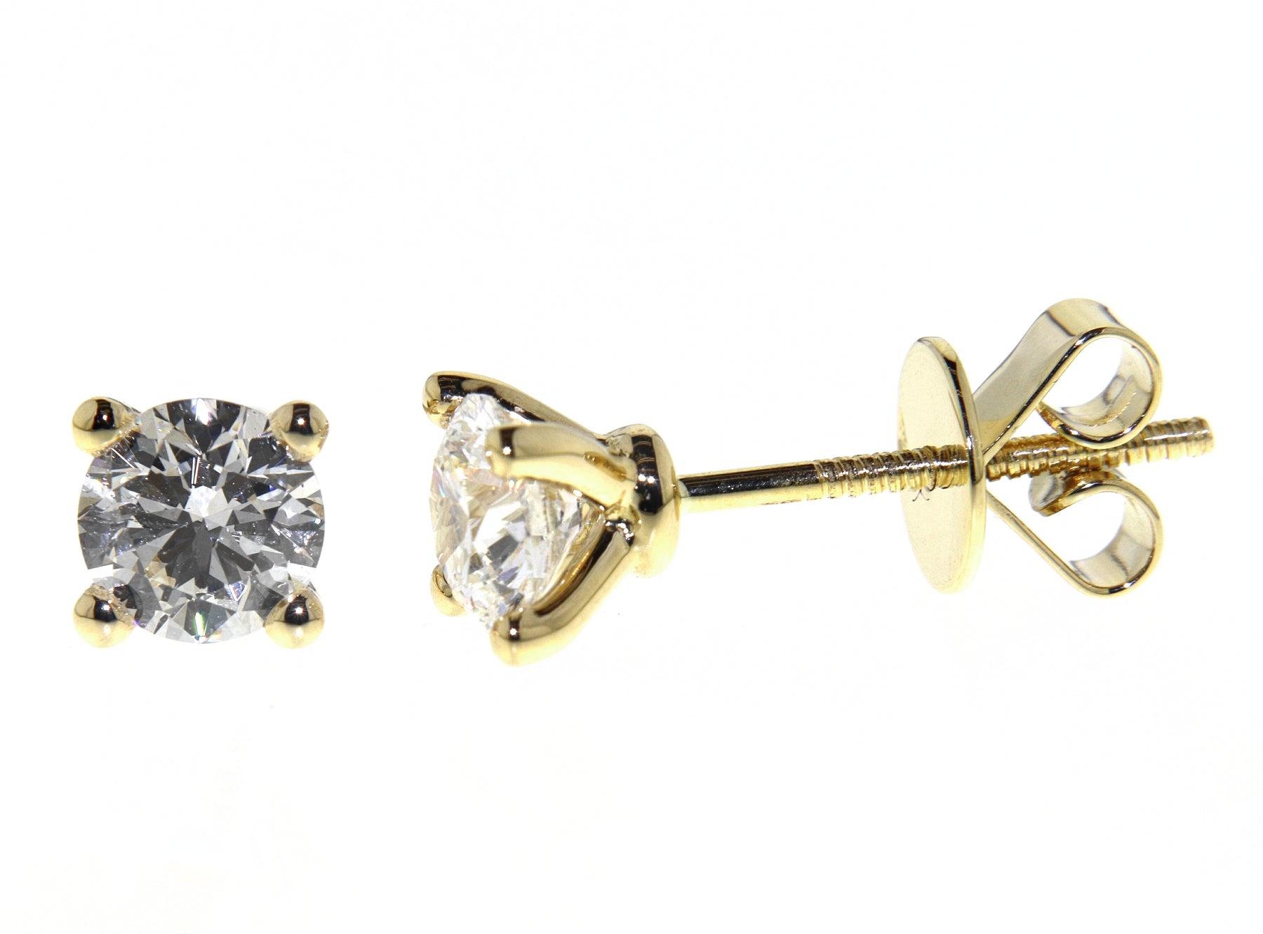 Yellow Gold Diamond Studs | 1.40 CT