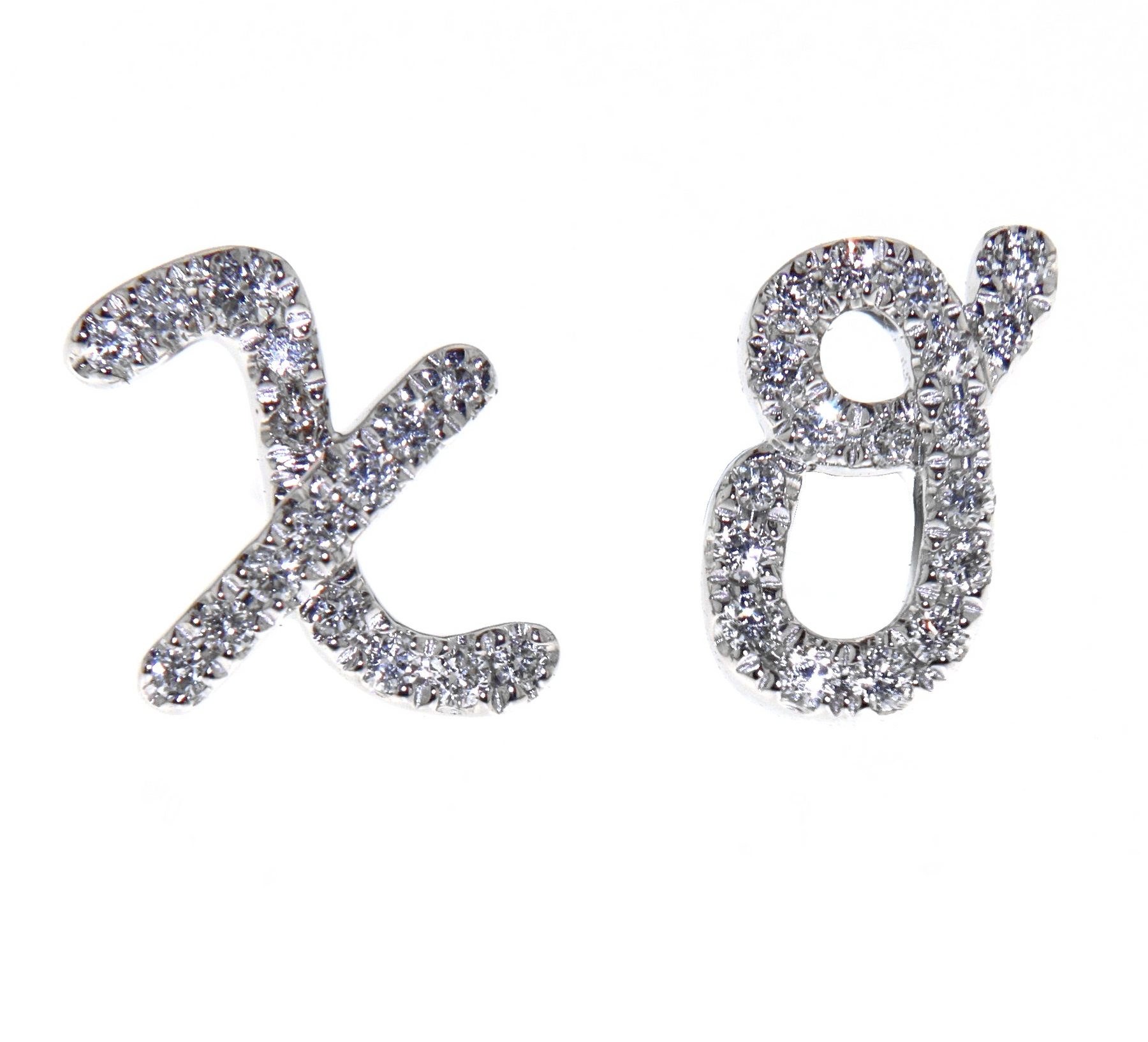 'XO' White Gold Diamond Earrings