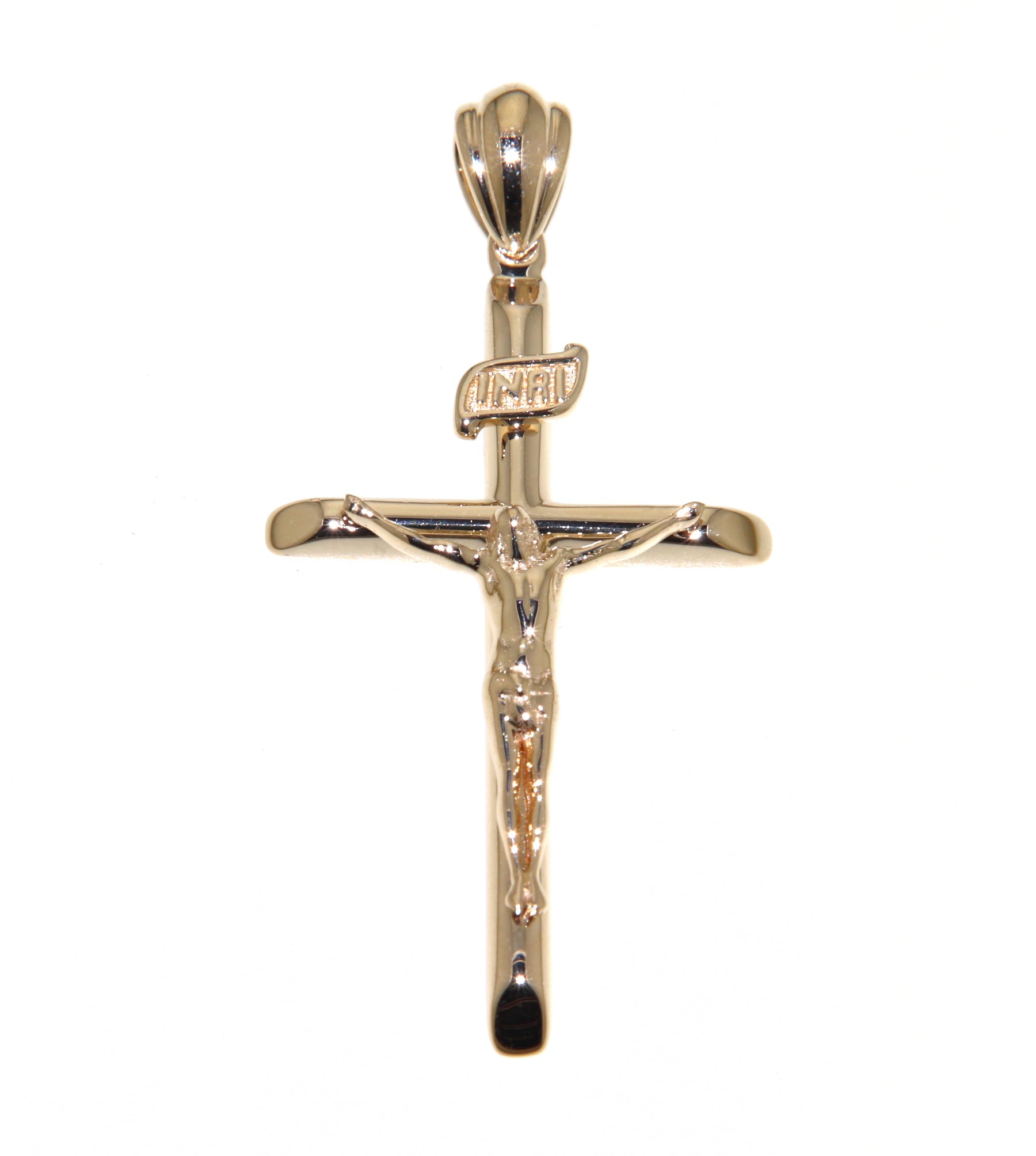 Yellow Gold Crucifix Pendant - 3cm