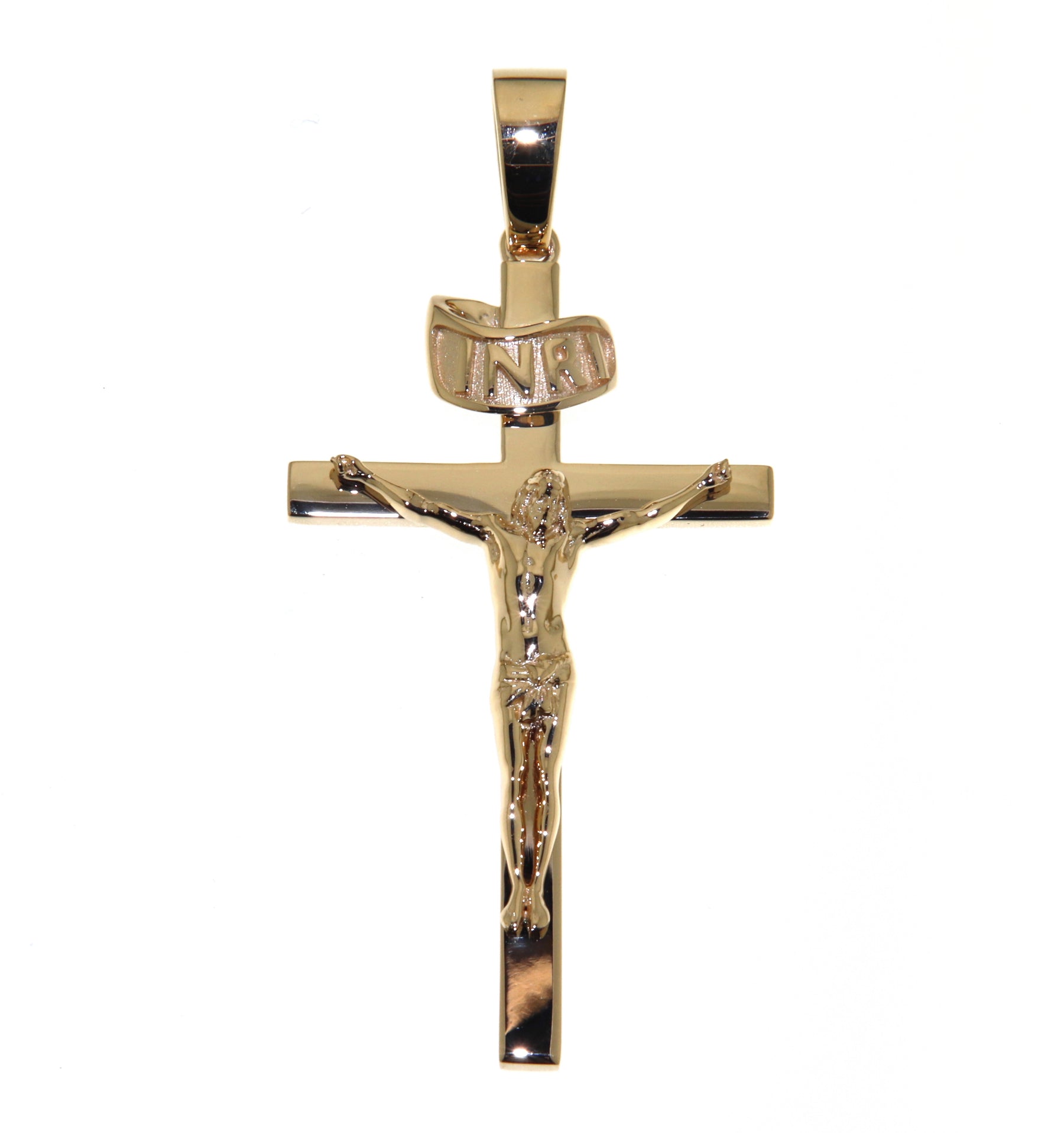 Yellow Gold Crucifix Pendant - 5cm