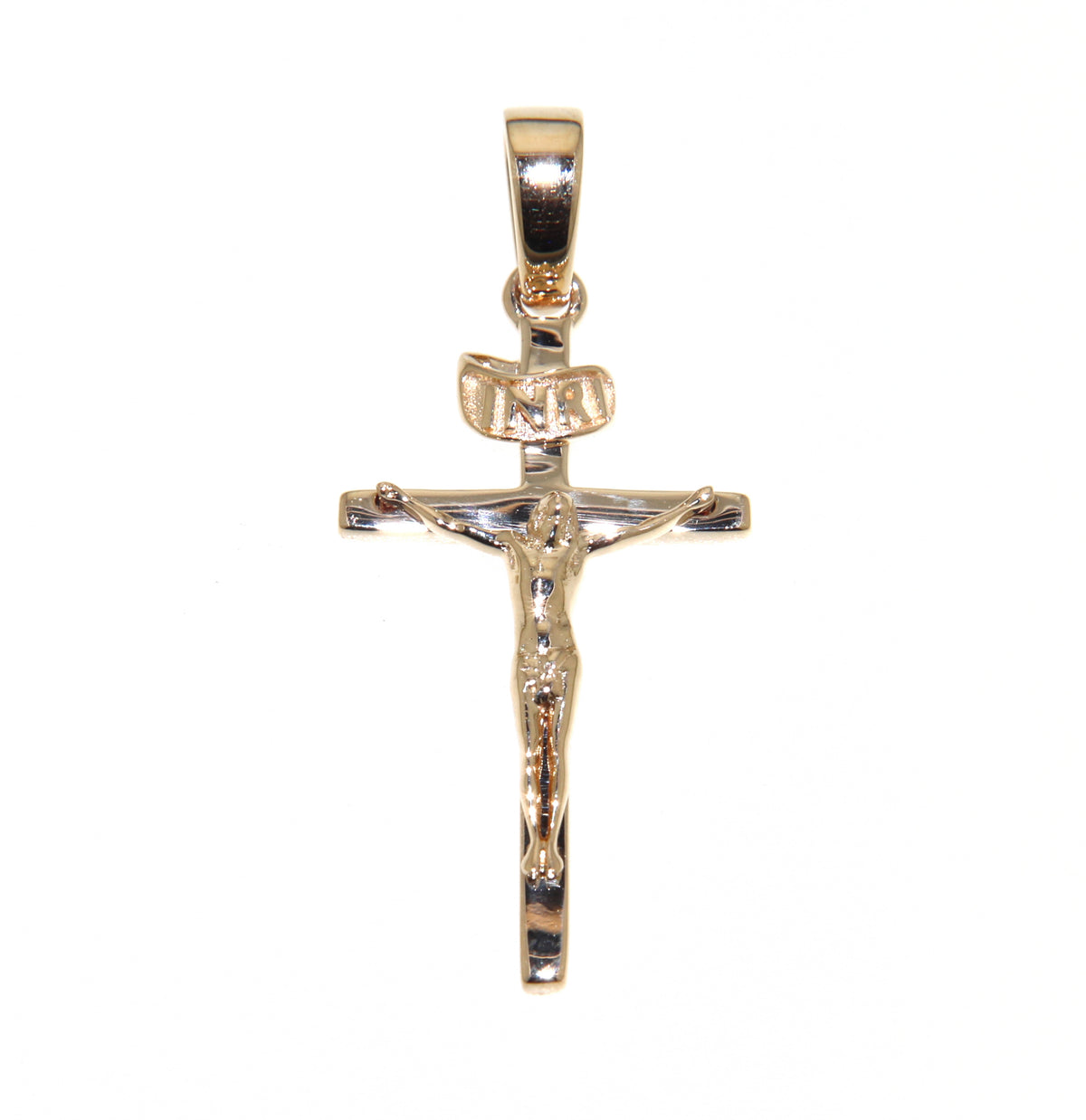 Yellow Gold Crucifix Pendant- 2.5cm