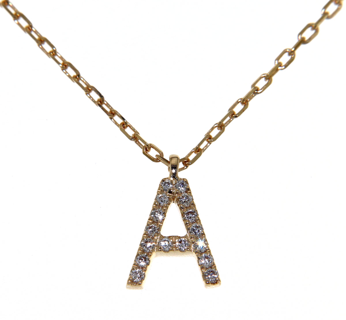 'A' Initial Diamond Necklace