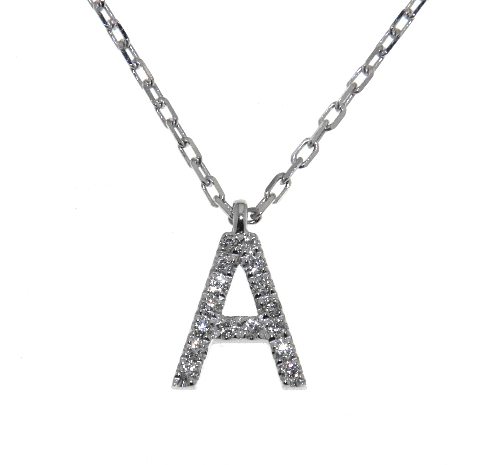 'A' Initial Diamond Necklace