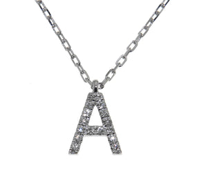 'A' Initial Diamond Necklace