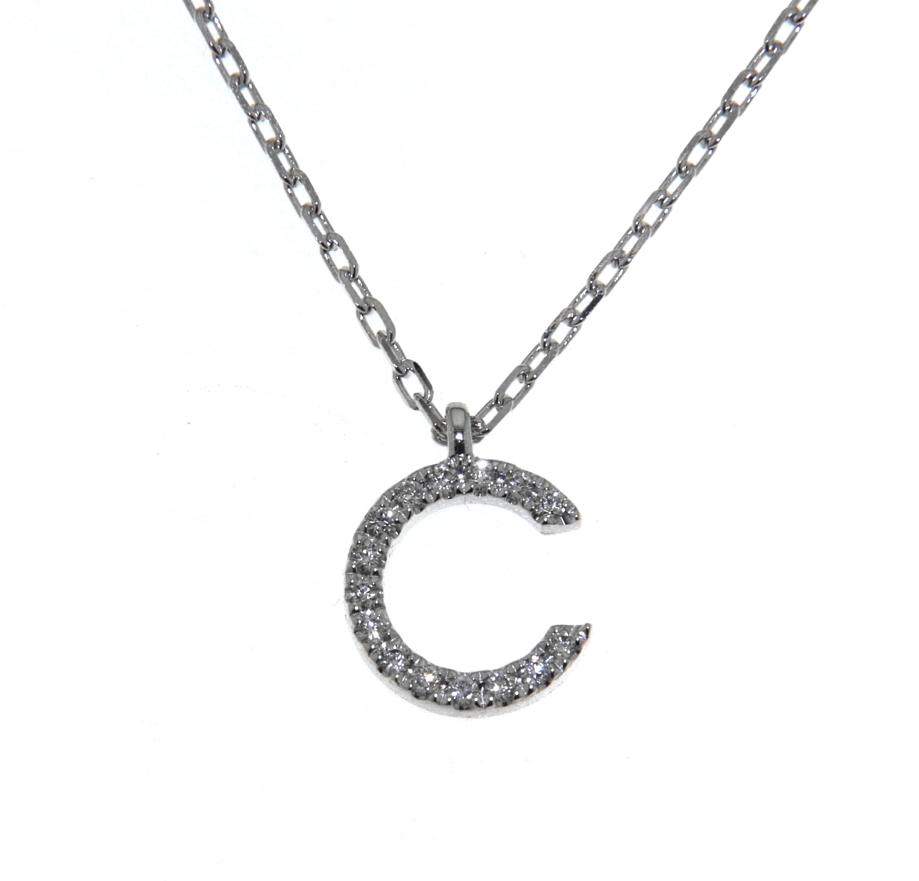 'C' Initial Diamond Necklace