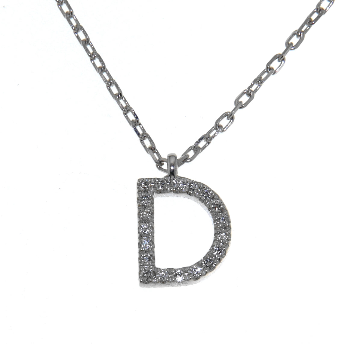 'D' Initial Diamond Necklace