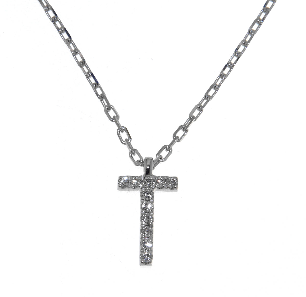 'T' Initial Diamond Necklace