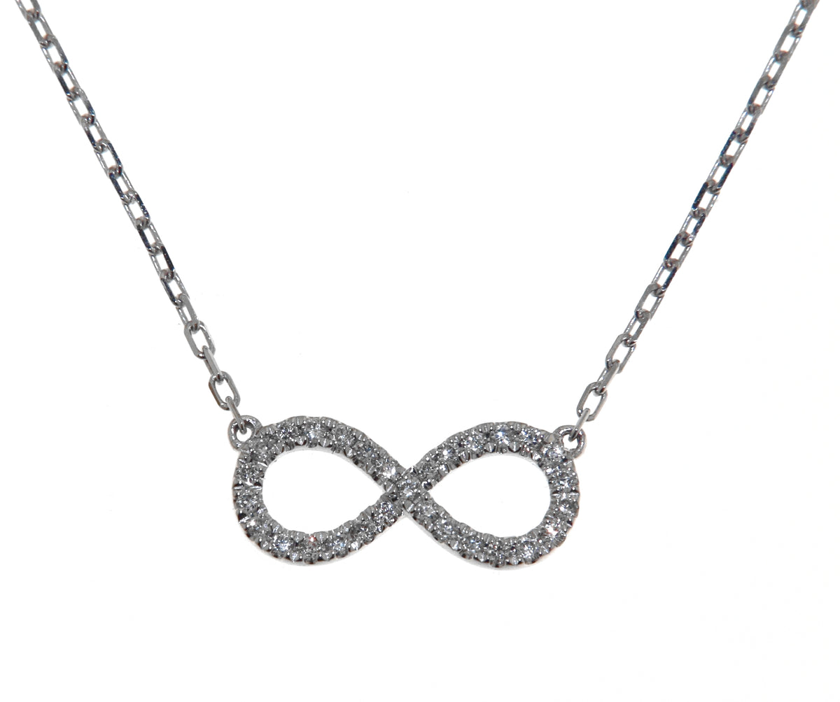 Infinity White Gold Diamond Necklace