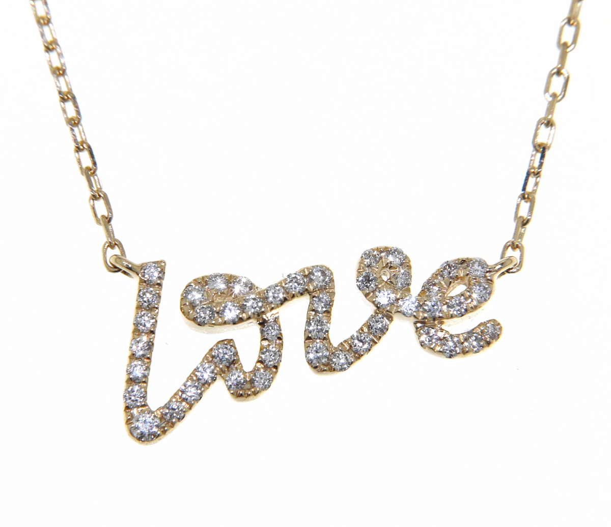 'Love' Yellow Gold Diamond Necklace