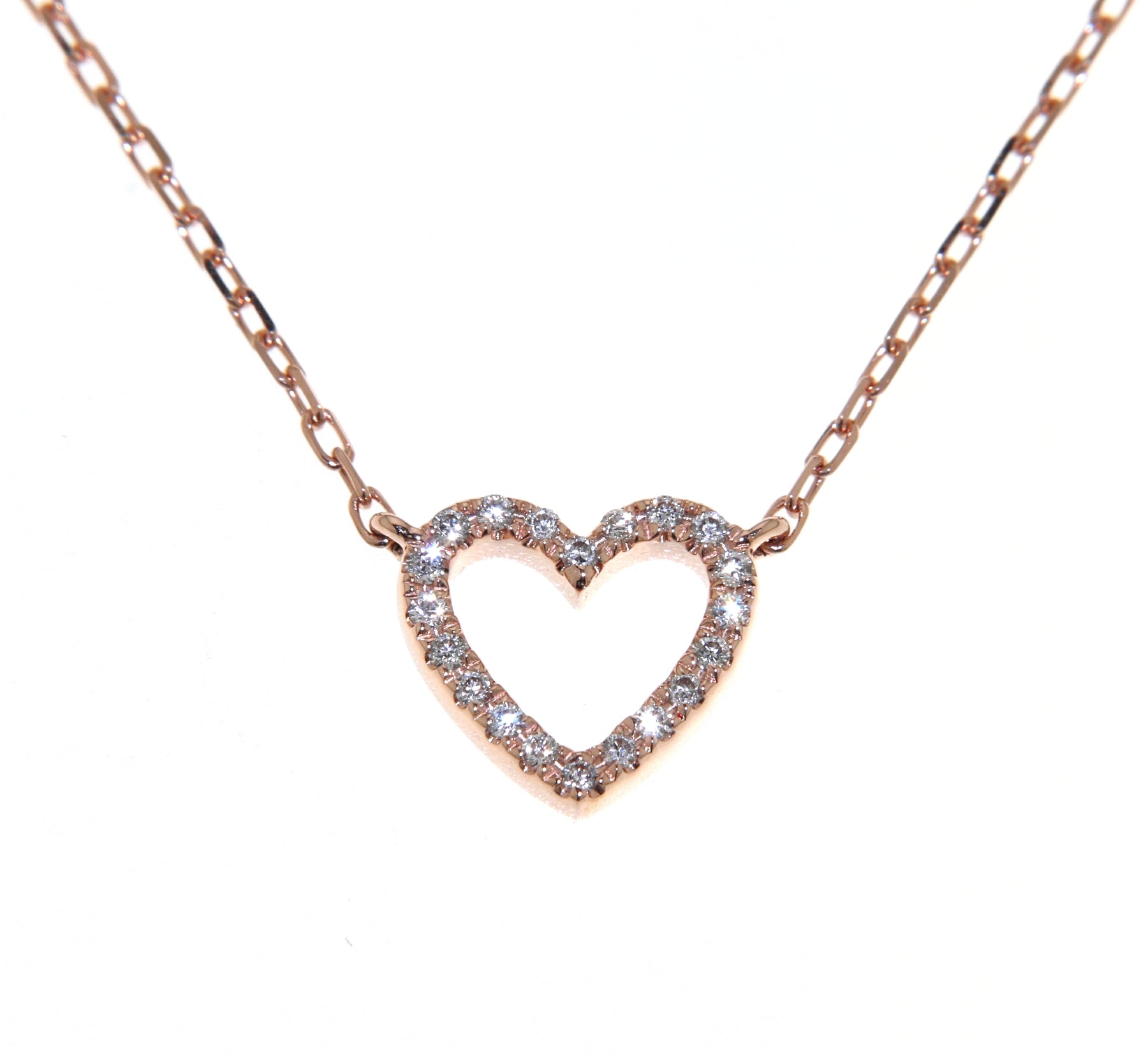 'Heart' Rose Gold Diamond Necklace