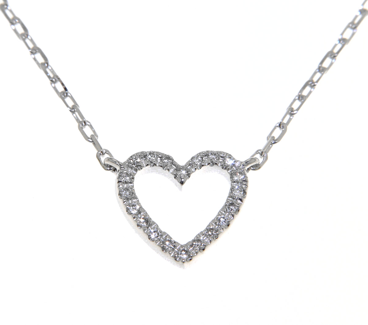 'Heart' White Gold Diamond Necklace