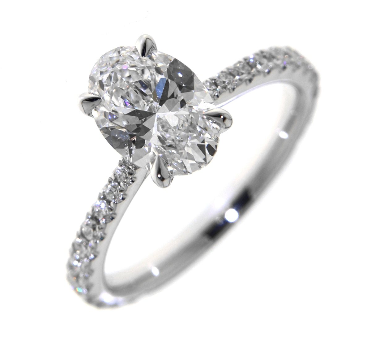 White Gold Oval Diamond Engagement Ring