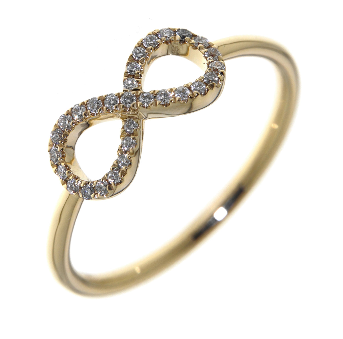 Infinity Yellow Gold Diamond Ring