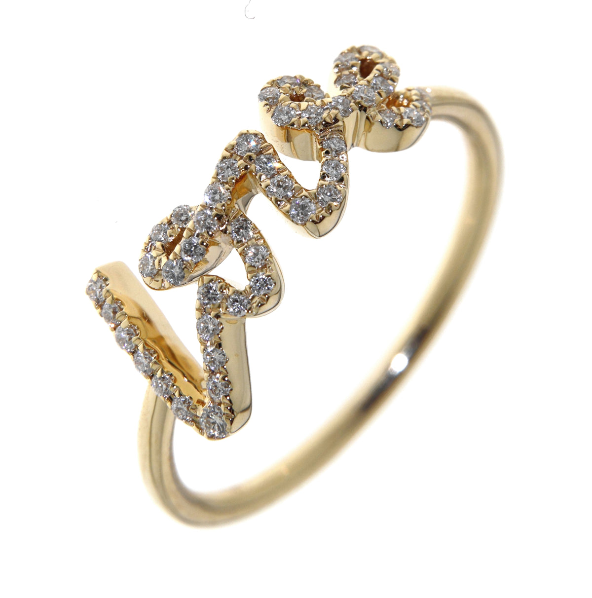 'Love' Yellow Gold Diamond Ring