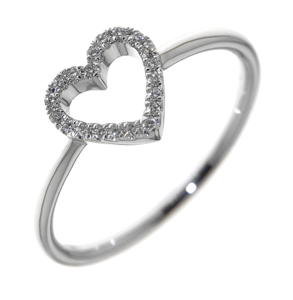 'Heart' White Gold Diamond Ring