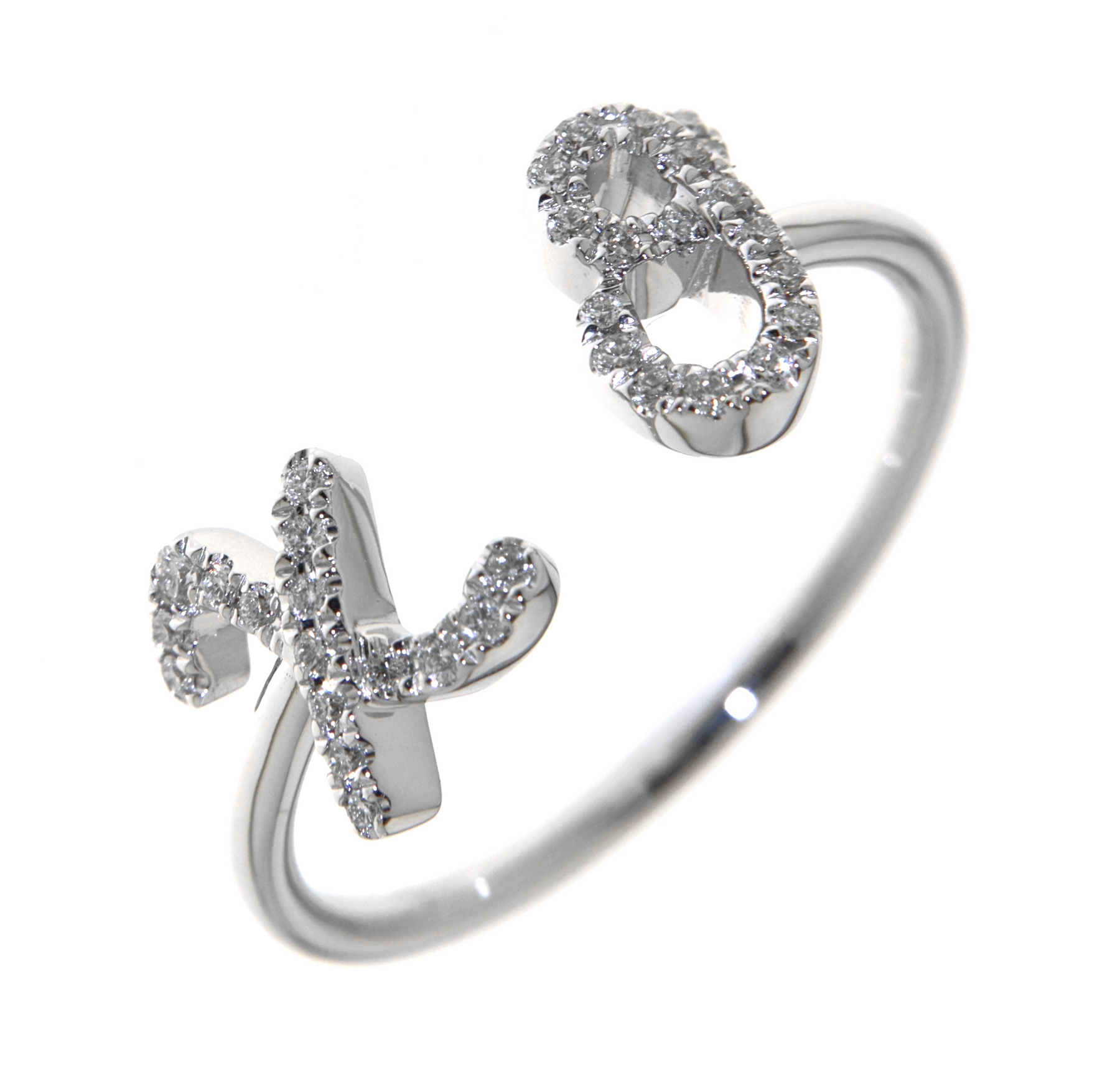 'XO' White Gold Diamond Ring