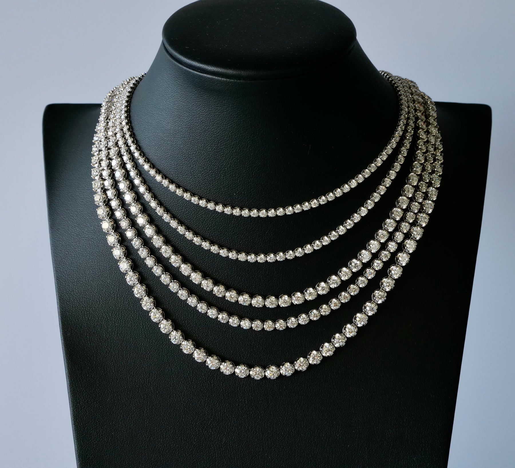 White Gold Diamond Tennis Necklaces