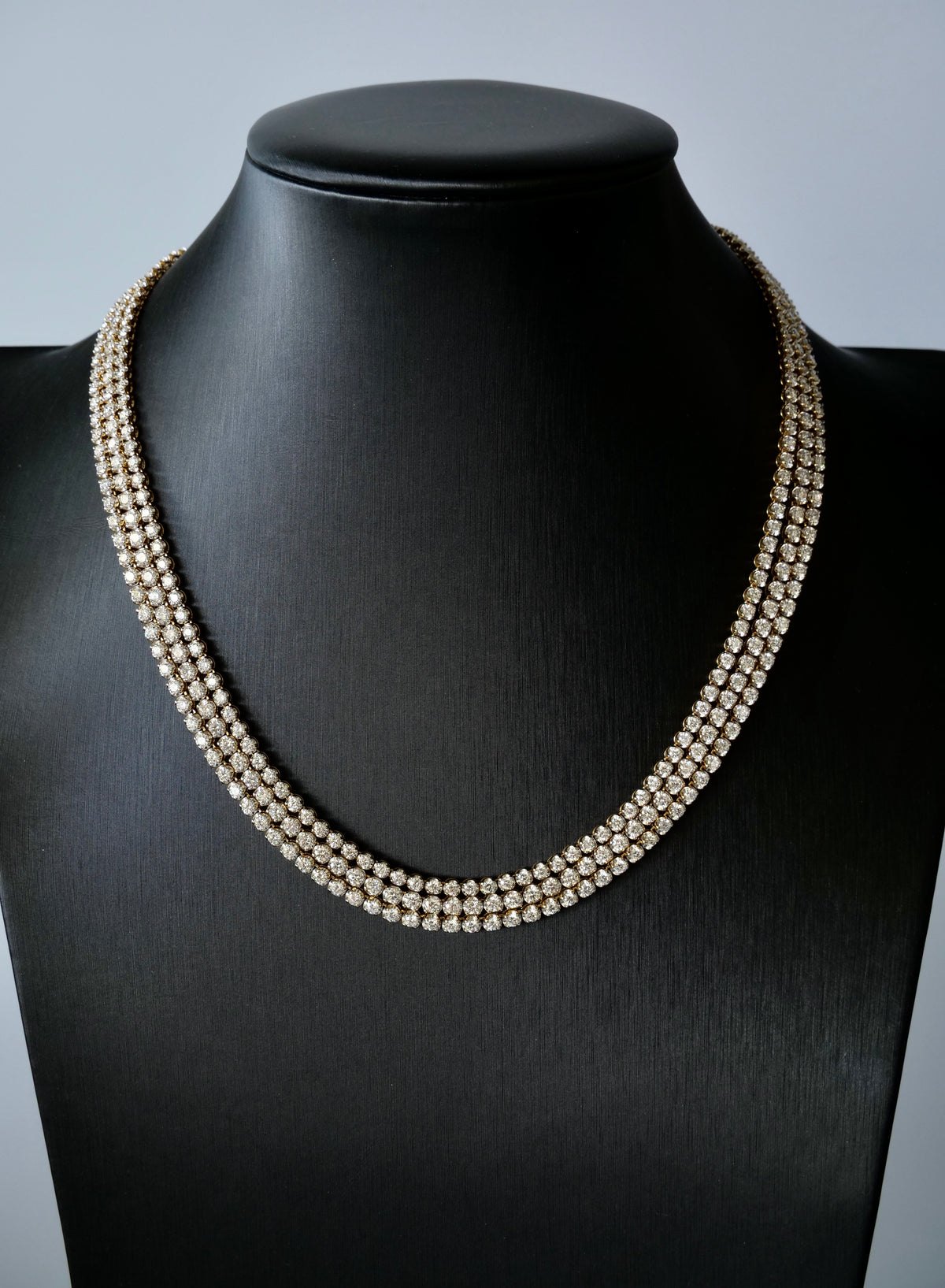 Yellow Gold Diamond Tennis Necklaces