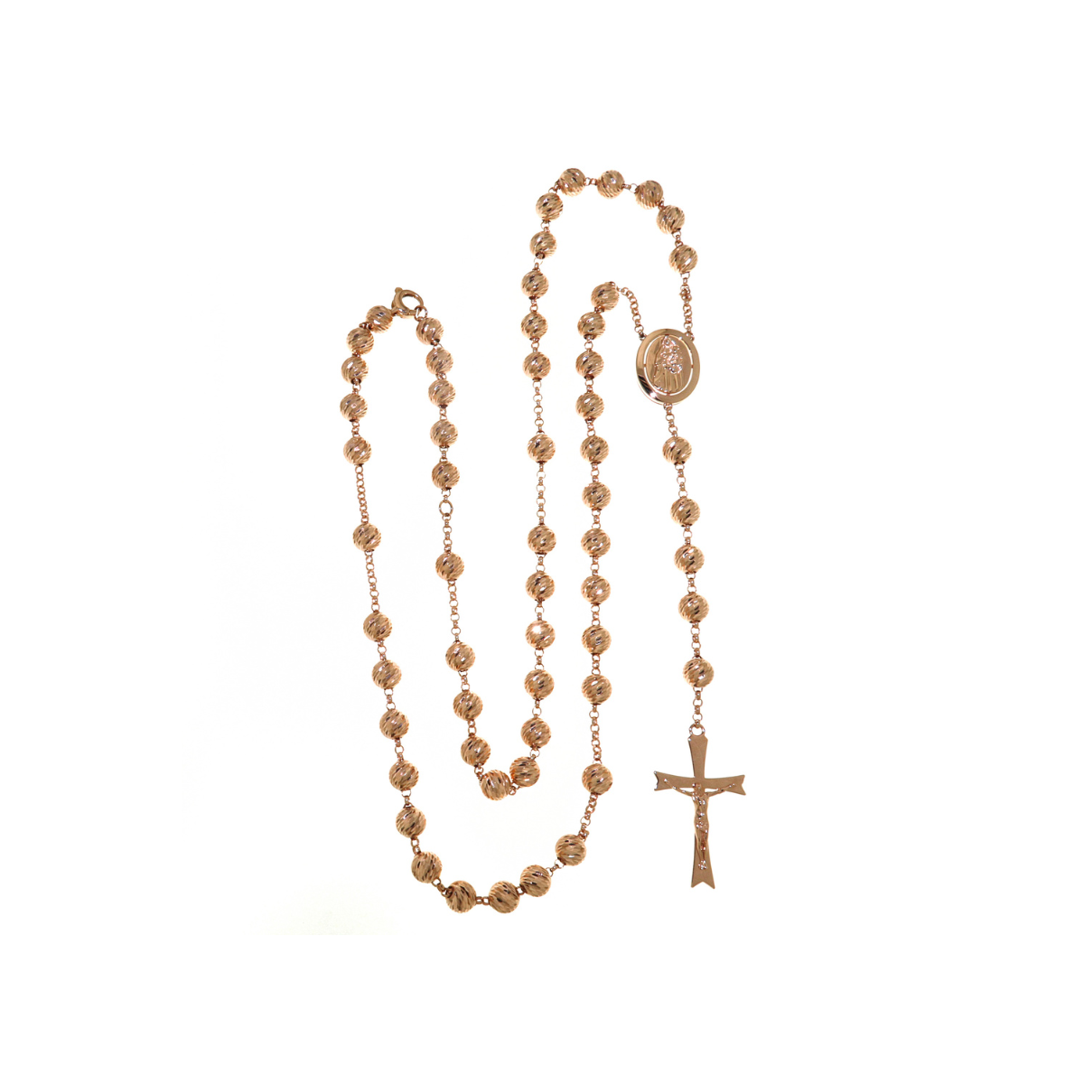 Rose Gold Rosary Necklace