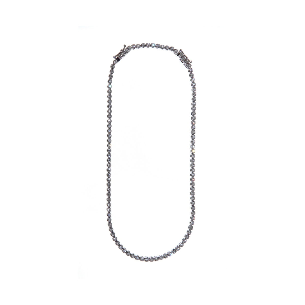 Children's 18kt White Gold 3.07kt Tennis Necklace