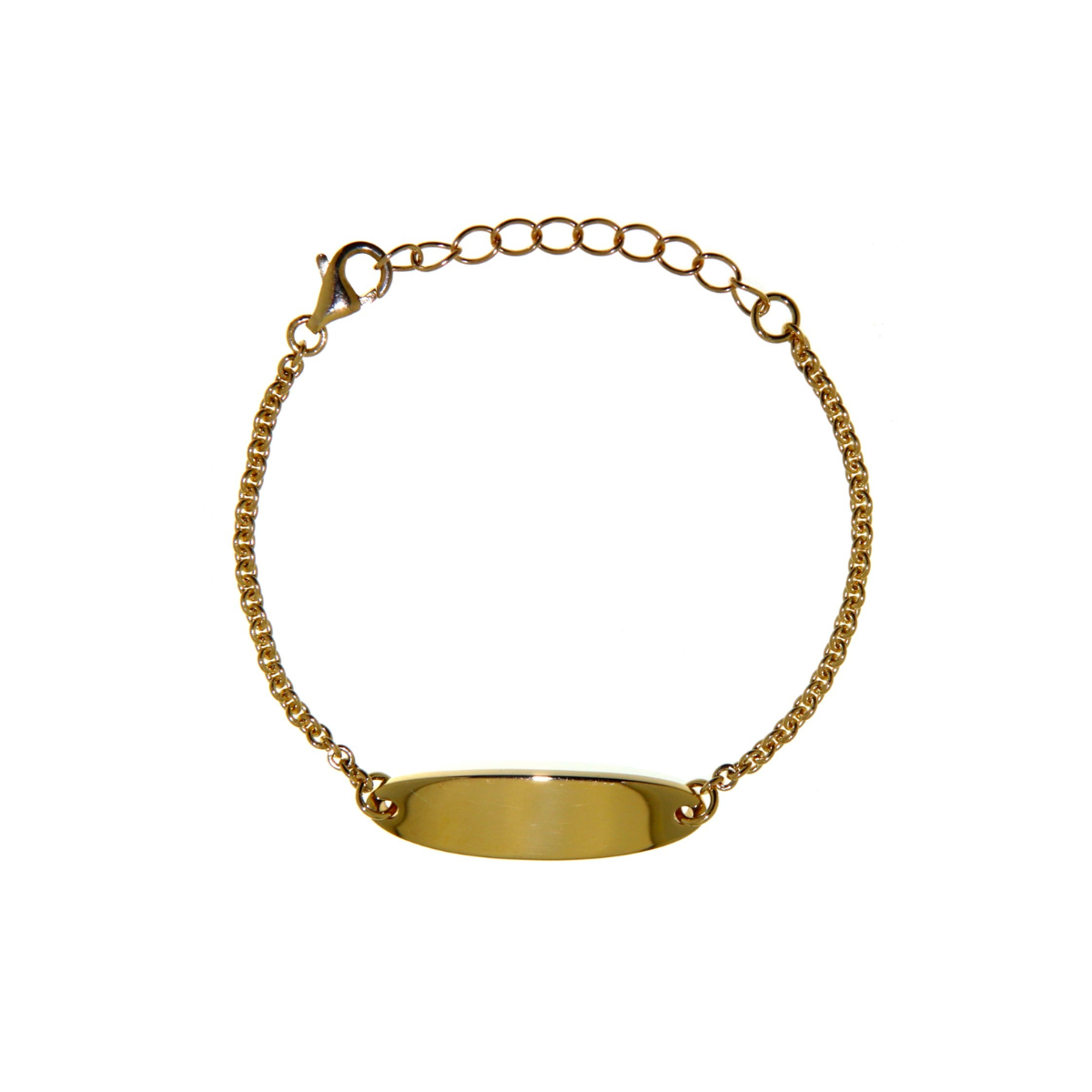 Children's 18kt Yellow Gold Oval ID Bracelet