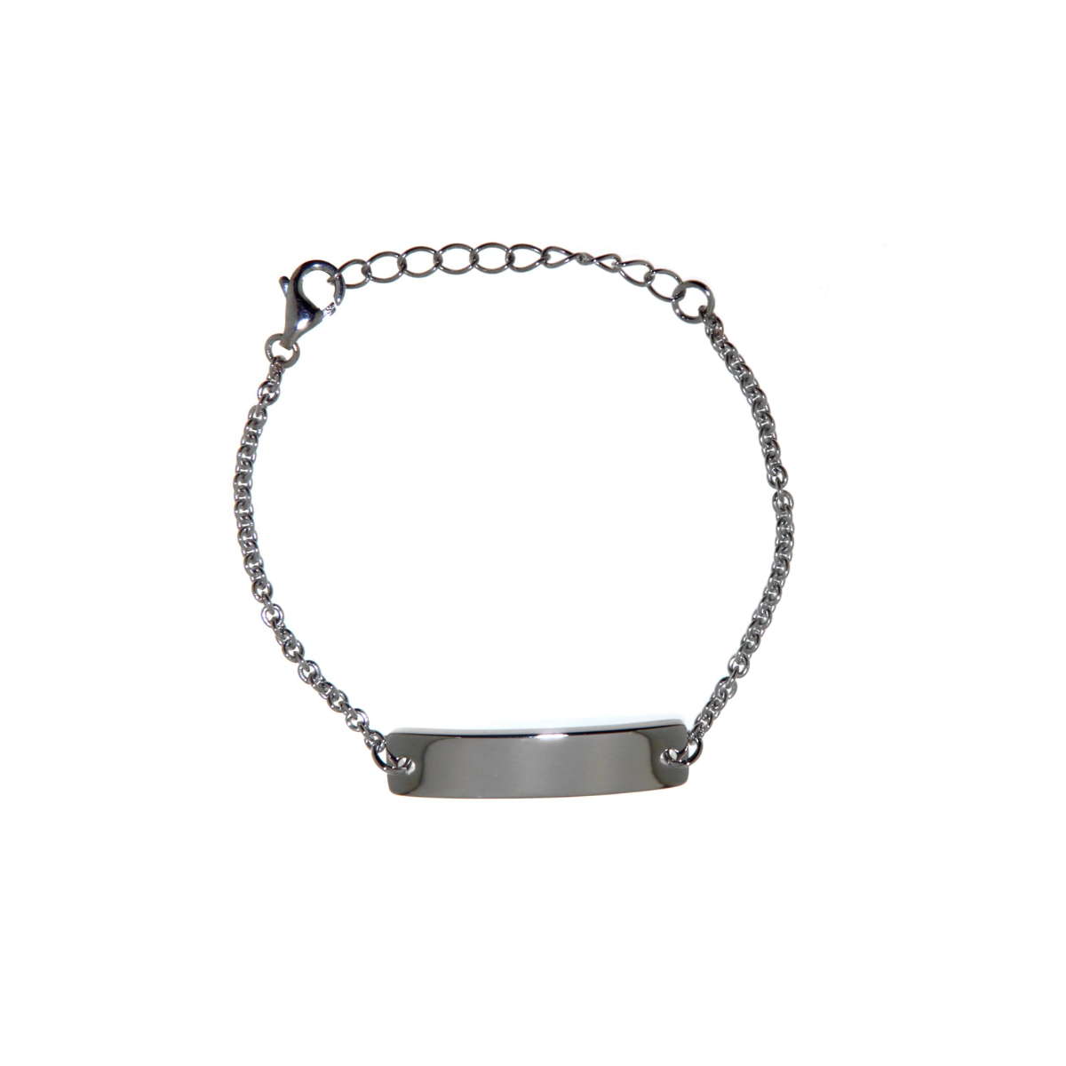 Children's 18kt White Gold Rectangular ID Bracelet