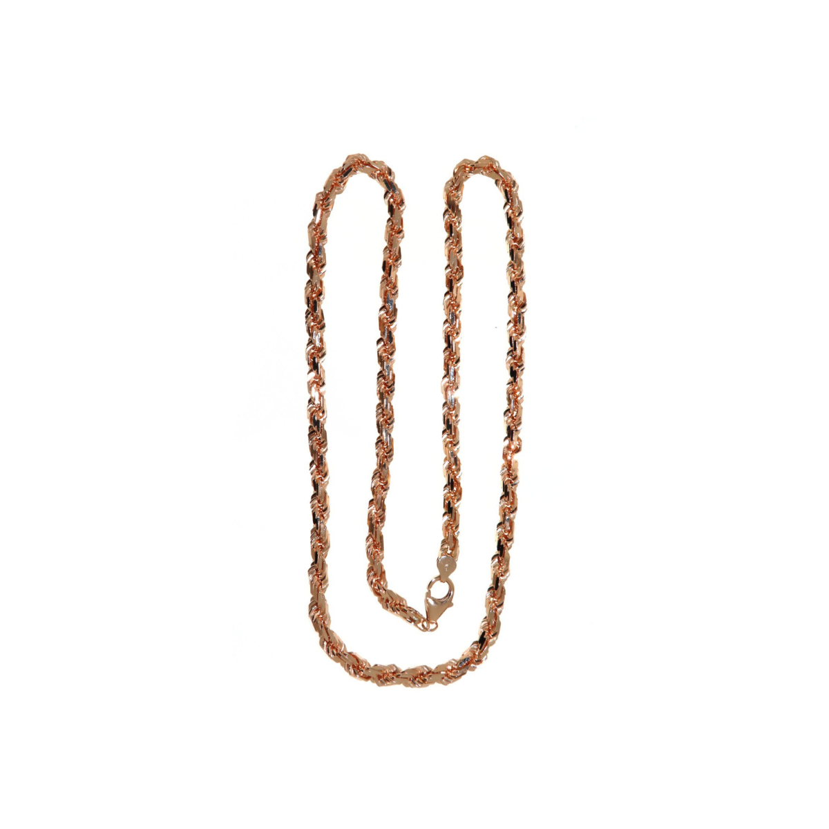 Mens Rose Gold Chunky Rope Chain