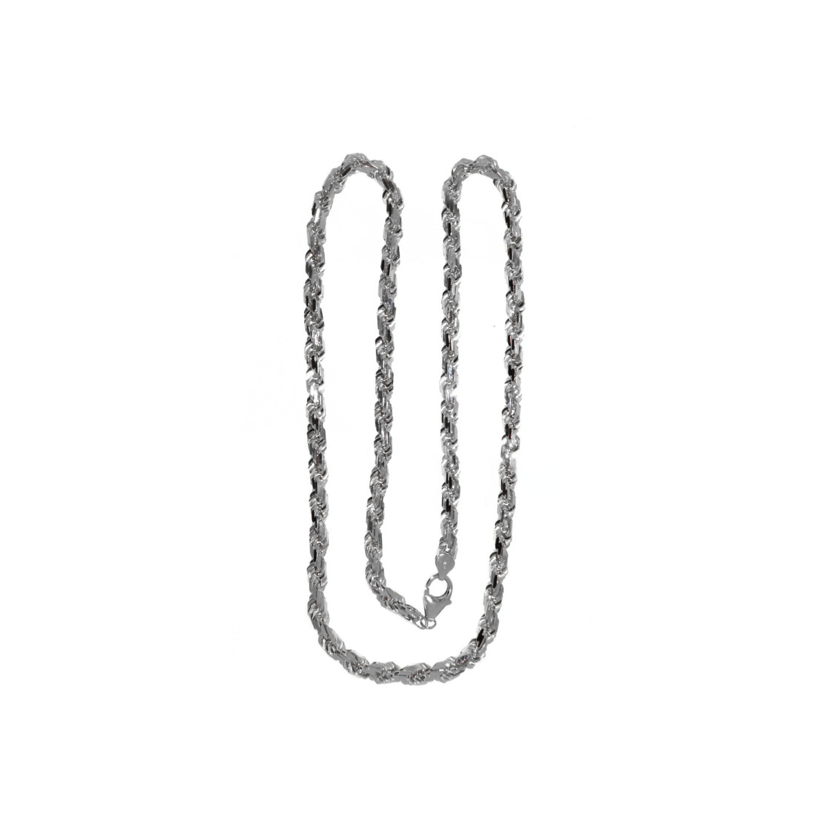 Mens White Gold Chunky Rope Chain