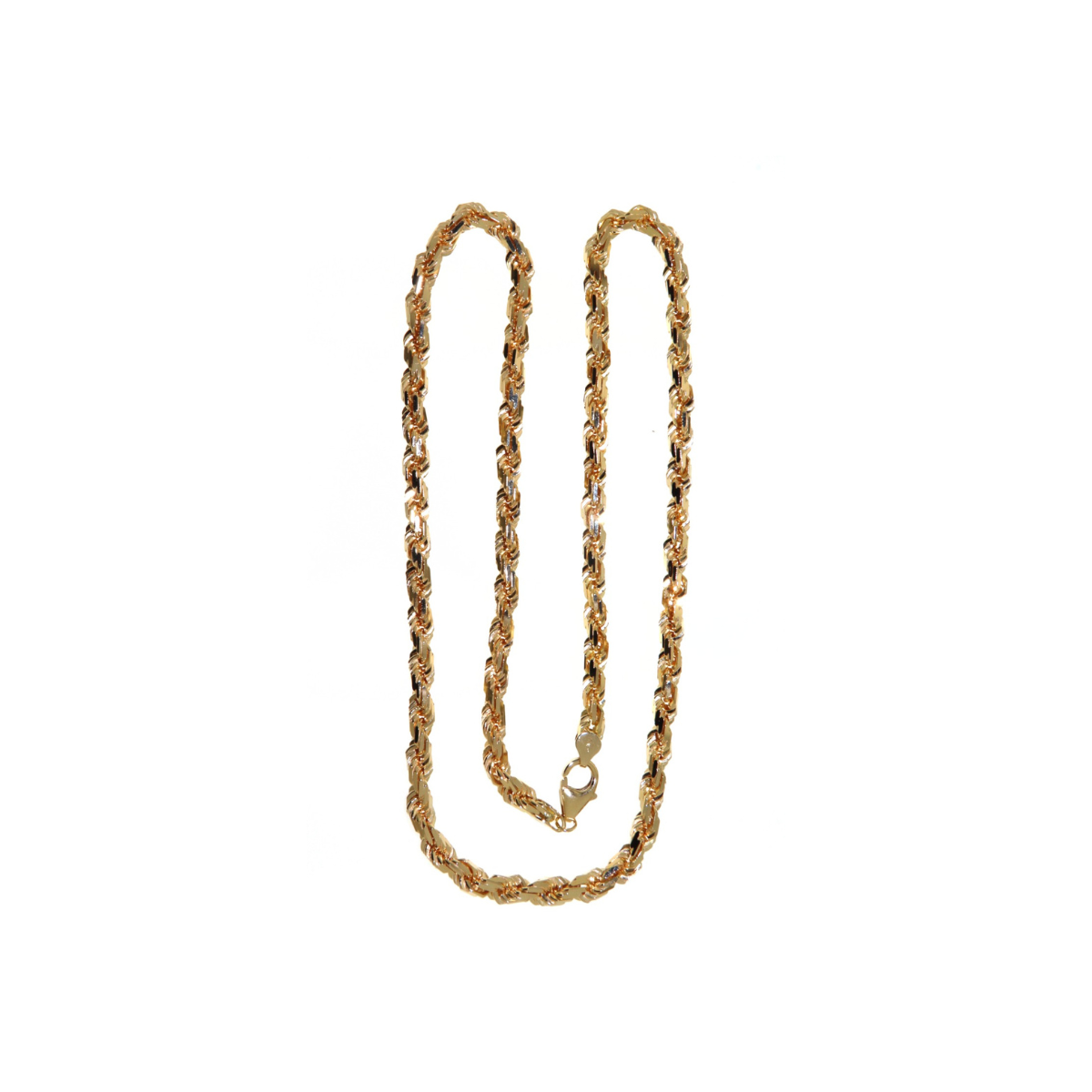 Mens Yellow Gold Chunky Rope Chain