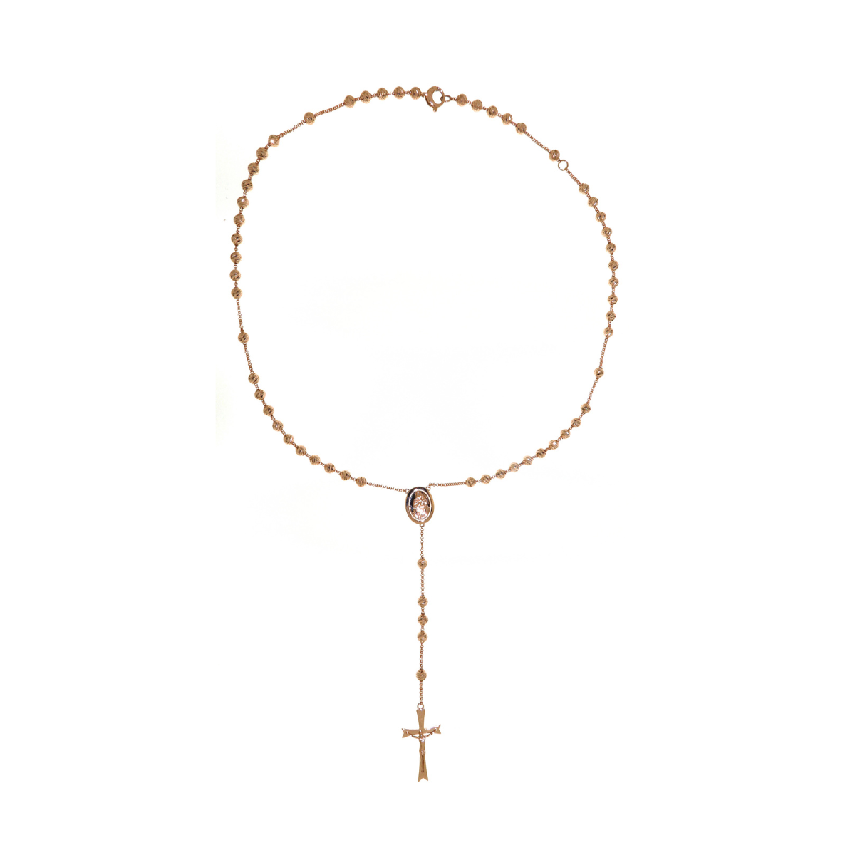 Rose Gold Rosary Necklace