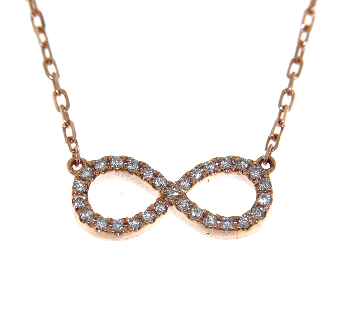 Infinity Rose Gold Diamond Necklace