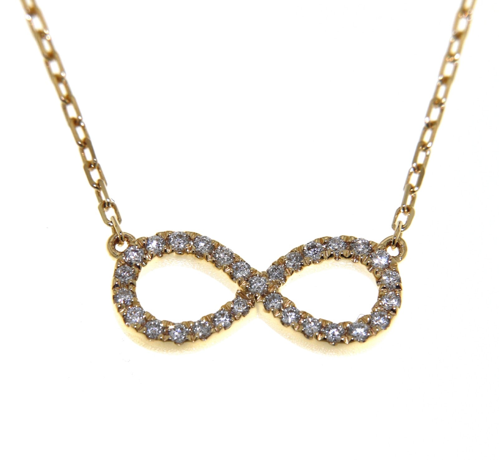 Infinity Yellow Gold Diamond Necklace