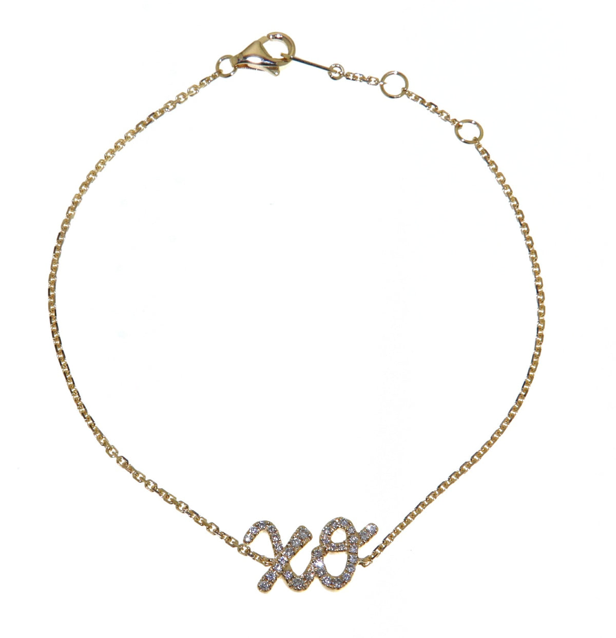 'XO' Yellow Gold Diamond Bracelet