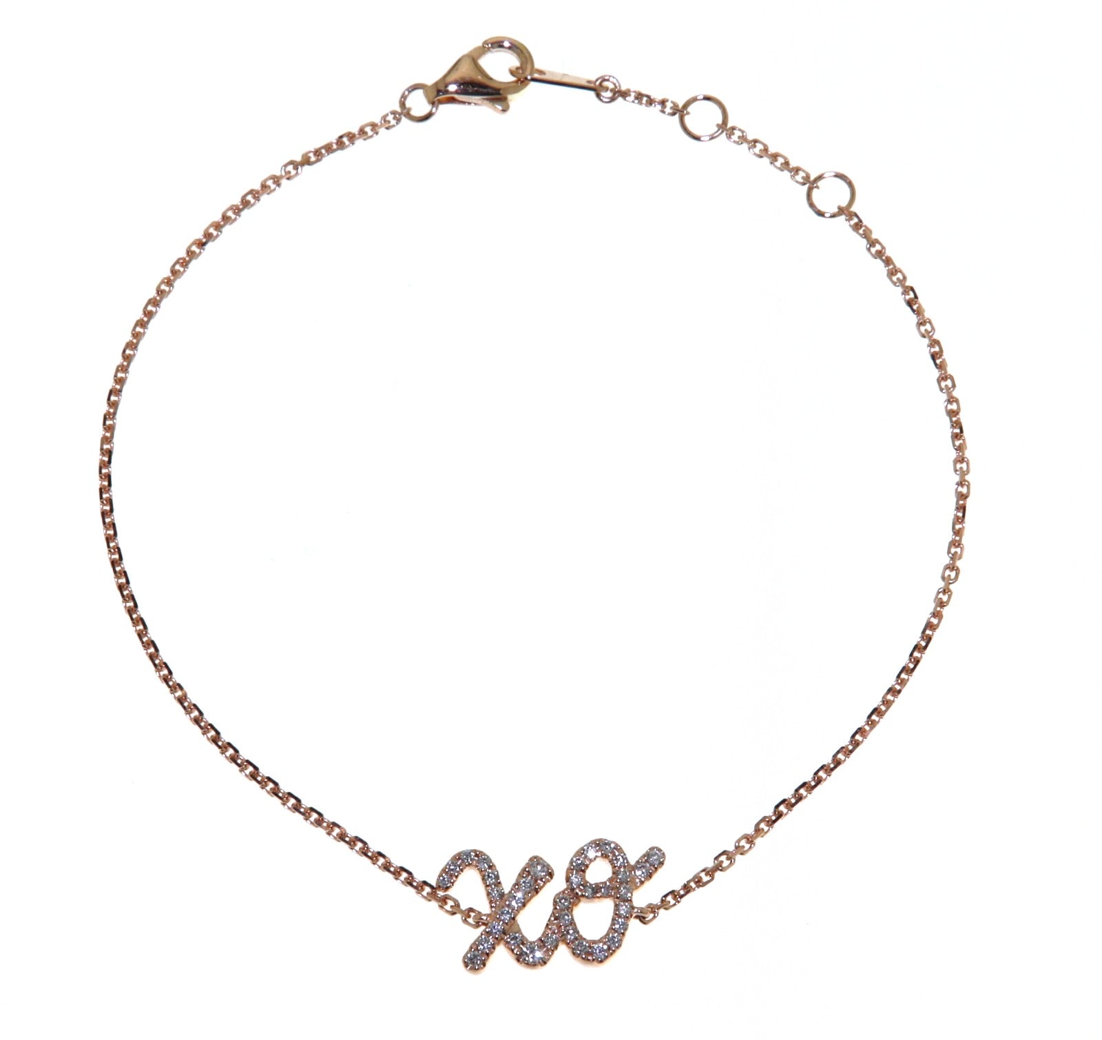 'XO' Rose Gold Diamond Bracelet